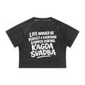 KAGDA SVADBA CROP WASHED SHIRT  INVIS