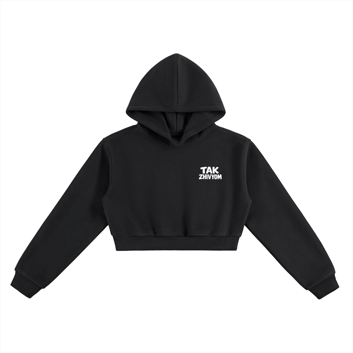 LIFE IS TOO SHORT CROPPED HOODIE