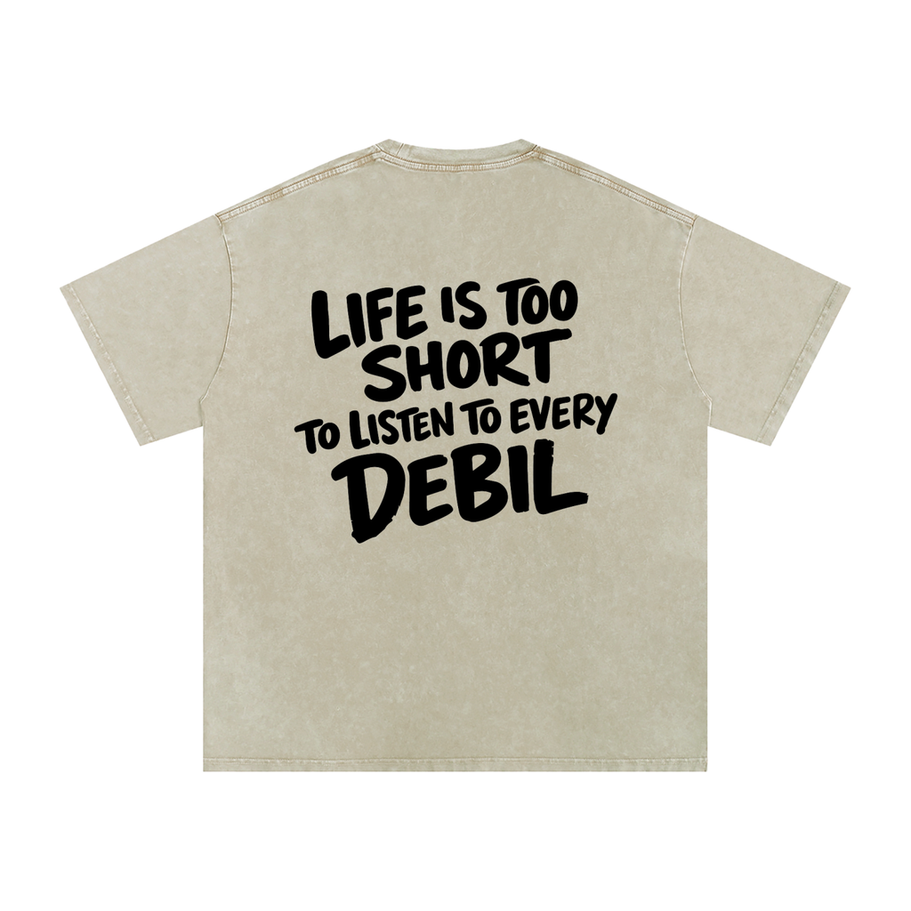 LIFE IS TOO SHORT WASHED T-SHIRT INVIS
