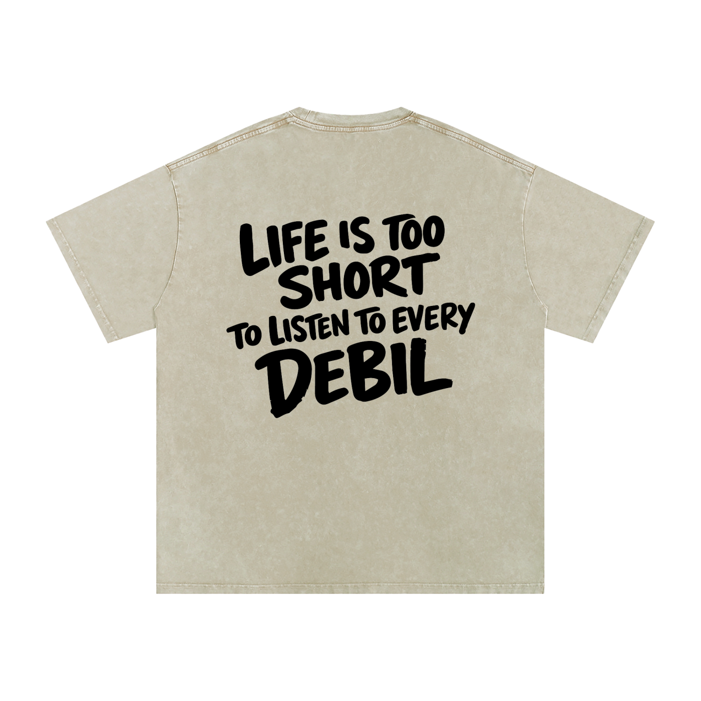 LIFE IS TOO SHORT WASHED T-SHIRT INVIS