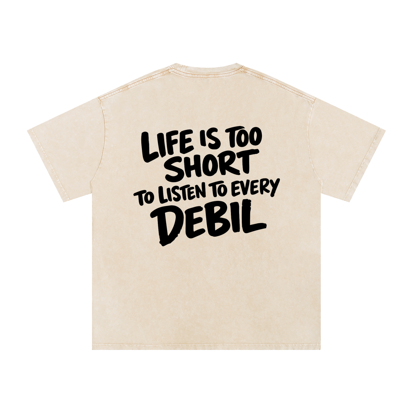 LIFE IS TOO SHORT WASHED T-SHIRT INVIS