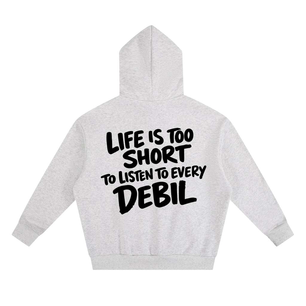 LIFE IS TOO SHORT FLEECE HOODIE INVIS