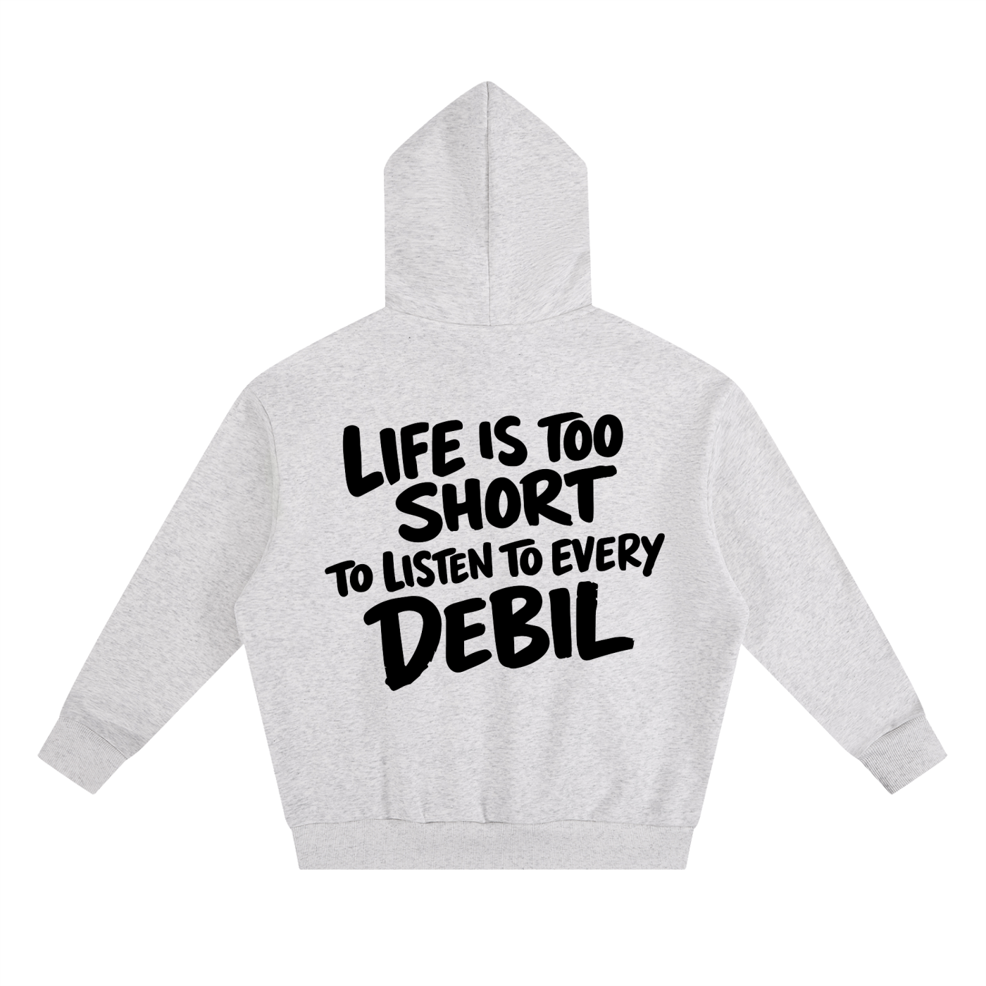 LIFE IS TOO SHORT FLEECE HOODIE INVIS