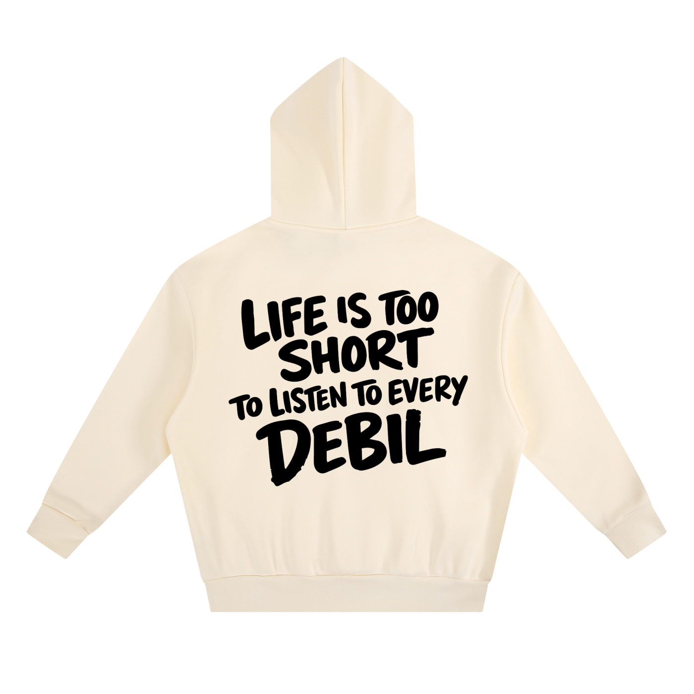LIFE IS TOO SHORT FLEECE HOODIE INVIS