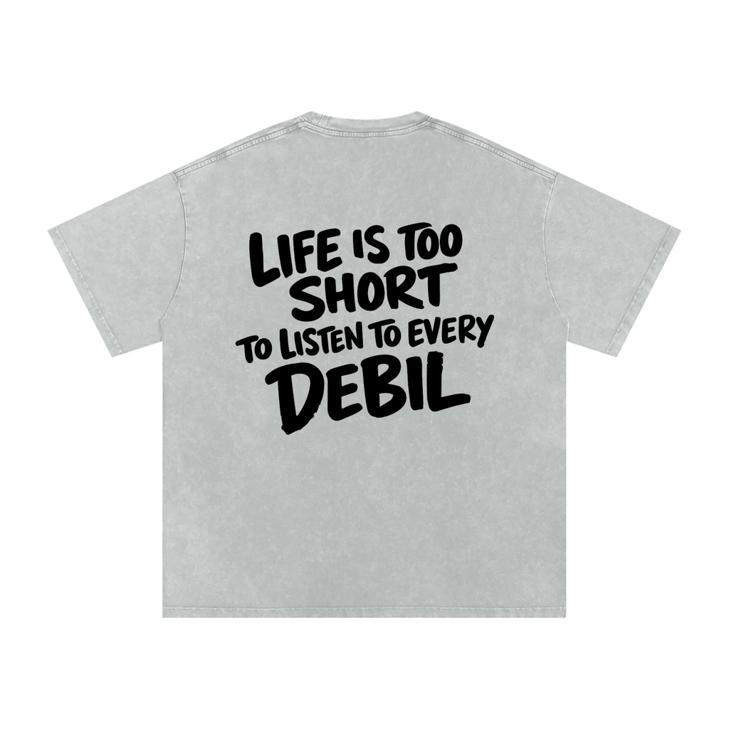 LIFE IS TOO SHORT WASHED T-SHIRT INVIS