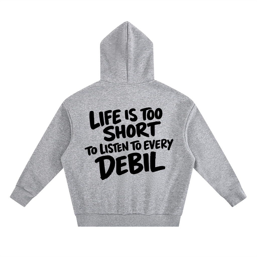 LIFE IS TOO SHORT FLEECE HOODIE INVIS