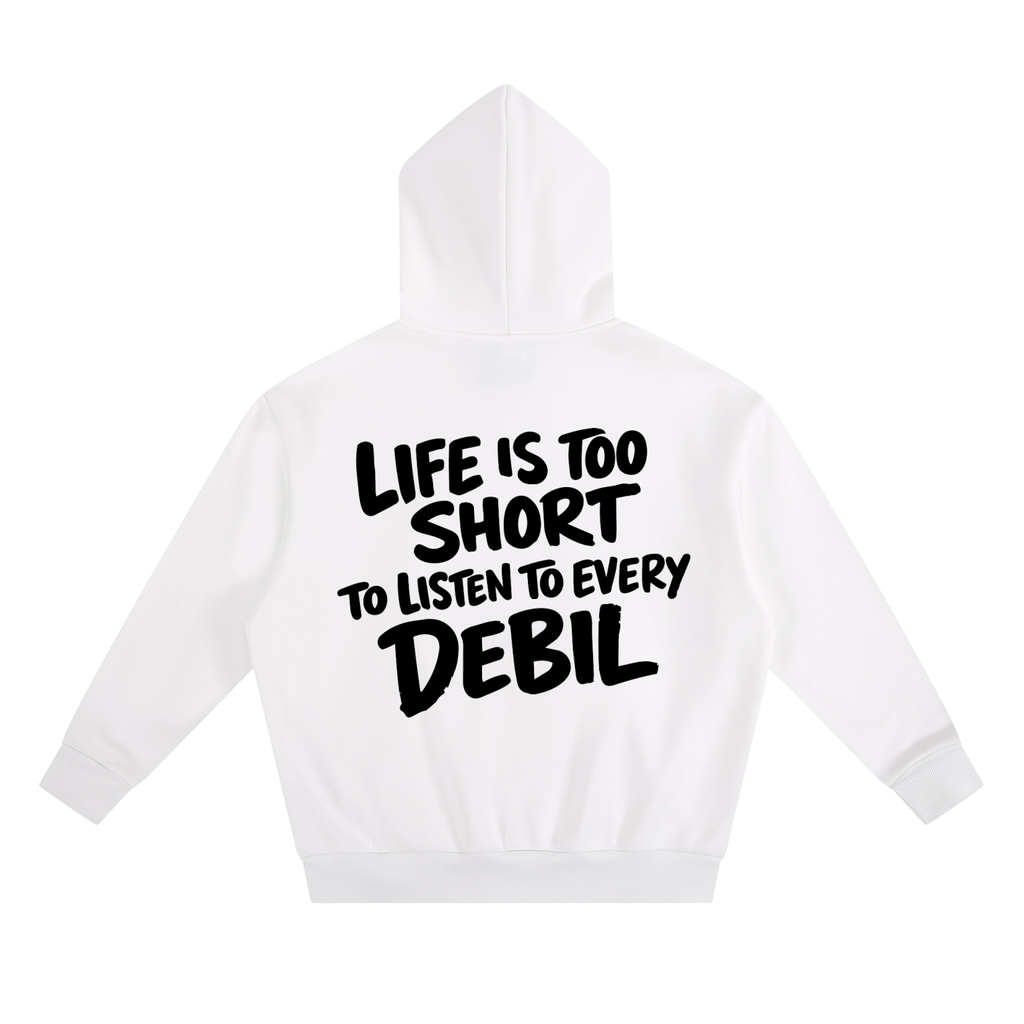 LIFE IS TOO SHORT FLEECE HOODIE INVIS